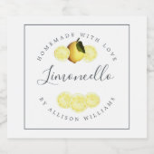 Étiquette de Limoncello fait maison sur mesure (Étiquettes simples)