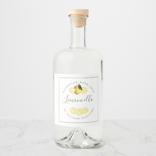 Étiquette de Limoncello fait maison sur mesure (Devant)