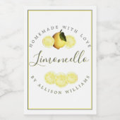Étiquette de Limoncello fait maison sur mesure (Étiquettes simples)