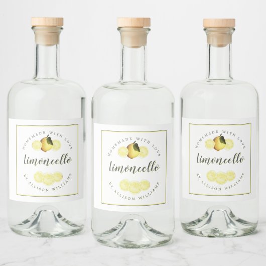 Étiquette de Limoncello fait maison sur mesure (Bouteilles)