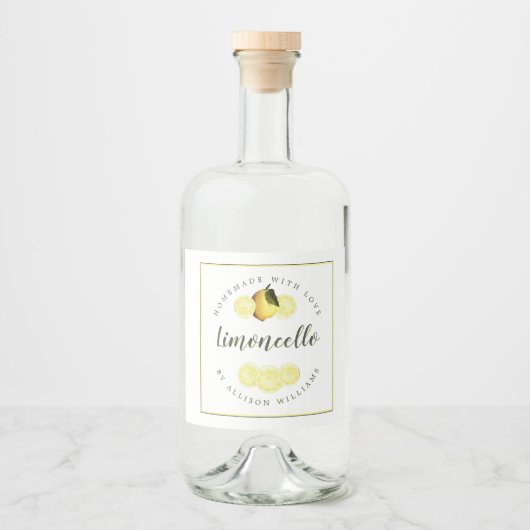 Étiquette de Limoncello fait maison sur mesure (Devant)