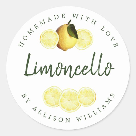 Étiquette de Limoncello fait maison sur mesure bla (Devant)