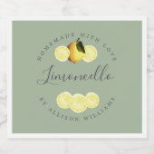 Étiquette de limoncello Laurel Green sur mesure (Étiquettes simples)