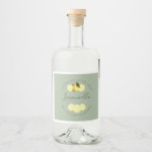 Étiquette de limoncello Laurel Green sur mesure (Devant)
