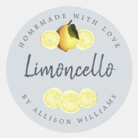 Étiquette de Limoncello sur mesure Pastel Blue