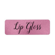 Étiquette de lipgloss métallique rose
