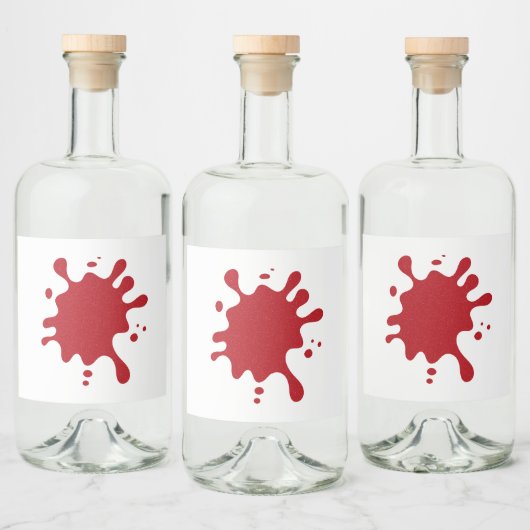 Étiquette de liqueur à éclaboussure d'encre rouge (Bouteilles)