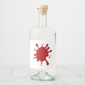 Étiquette de liqueur à éclaboussure d'encre rouge (Devant)