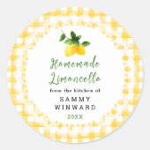 Étiquette de liqueur de limoncello maison (Devant)