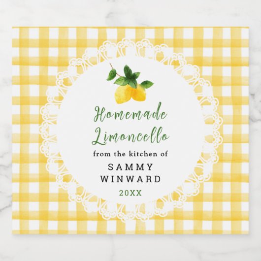 Étiquette de liqueur Limoncello maison (Étiquettes simples)