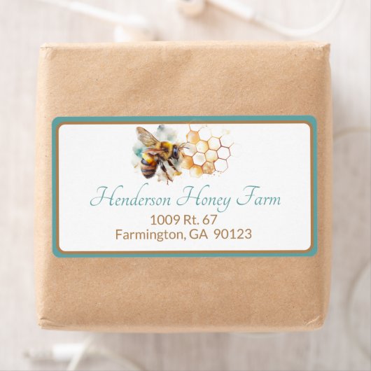 Étiquette de livraison abeille et peigne (En situation)