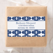 Étiquette de livraison Art Déco Damask (En situation)