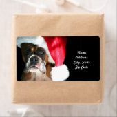 Étiquette de livraison de chien de boîte de Noël (En situation)