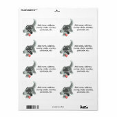 Étiquette de livraison de loup de caricature Curie (Feuille entière)