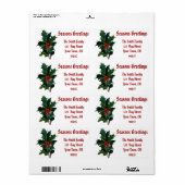 Étiquette de livraison de Noël personnalisable sai (Feuille entière)