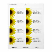 Étiquette de livraison de tournesol (Feuille entière)
