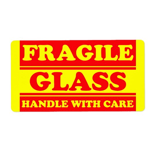 Étiquette de livraison de verre fragile (Devant)