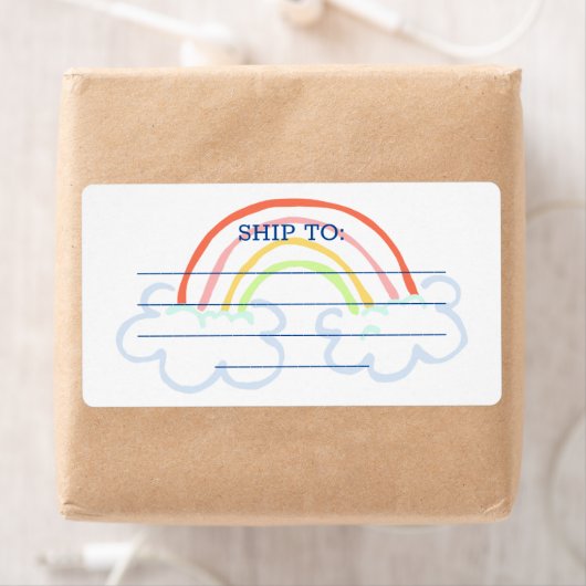 Étiquette de livraison Rainbow (En situation)