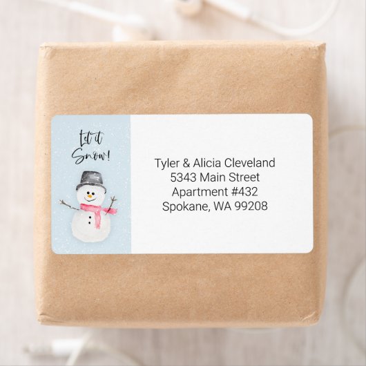 Étiquette de livraison Snowman (En situation)