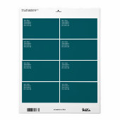 Étiquette de livraison Turquoise foncé (Feuille entière)
