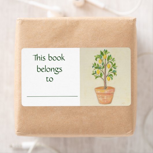 Étiquette de livre citron (En situation)