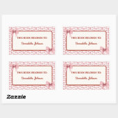 Étiquette de livre Coquette Rose pour la rentrée s (Feuille)