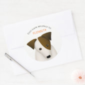 étiquette de livre de chien mignon avec le nom de  (Enveloppe)