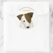 étiquette de livre de chien mignon avec le nom de  (Sac)