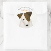 étiquette de livre de chien mignon avec le nom de  (Sac)