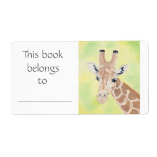 Étiquette de livre de girafe