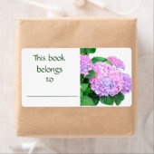 Étiquette de livre Pink Hydrangea (En situation)