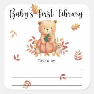 Étiquette de livre pour Baby Shower d'automne, liv