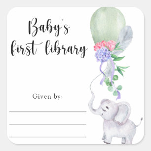 Étiquette de livre pour Baby Shower éléphant, livr