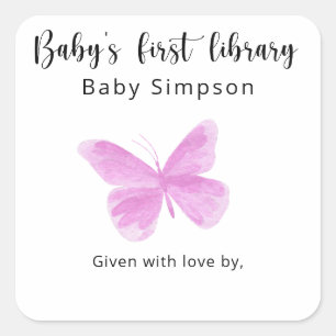 Étiquette de livre pour Baby Shower papillon, livr