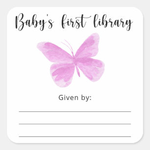 Étiquette de livre pour Baby Shower papillon, livr