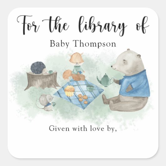 étiquette de livre pour baby shower thème bois, li (Devant)