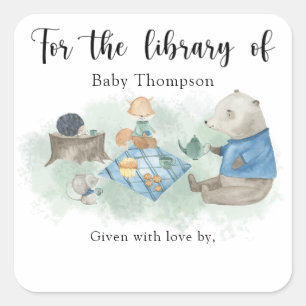 étiquette de livre pour Baby Shower thème bois, li
