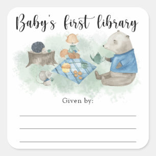 étiquette de livre pour baby shower thème bois, li