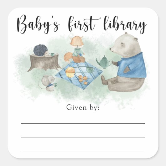 Étiquette de livre pour baby shower thème forêt, l (Devant)