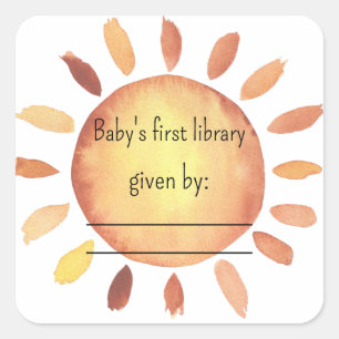 Étiquette de livre pour baby shower thème soleil r