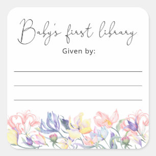 Étiquette de livre pour Baby Shower Wildflowers, l