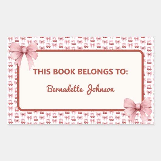 Étiquette de livre Rose Coquette pour la rentrée s (Devant)