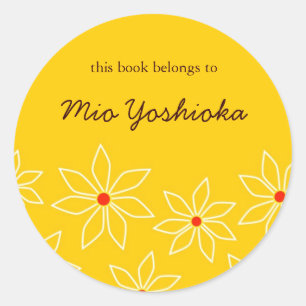 Étiquette de livres floraux