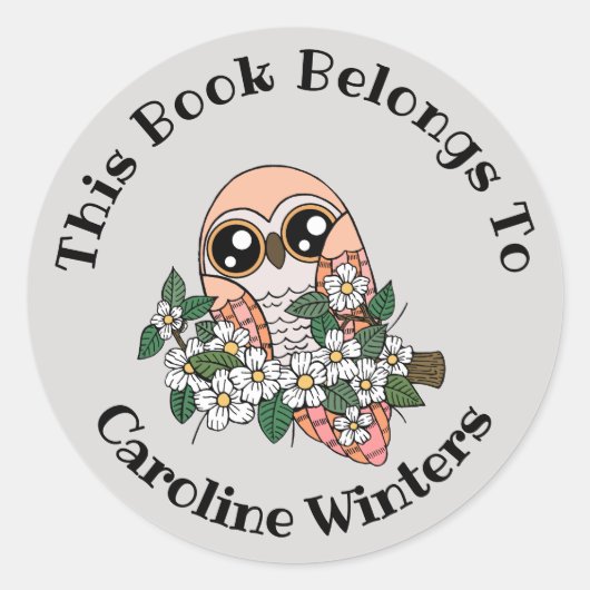 Étiquette de livres Pastel Owl (Devant)