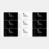 Étiquette de logo moderne à bougie noire et blanch (Feuille)