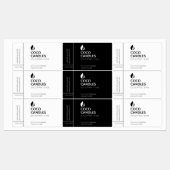 Étiquette de logo moderne à bougie noire et blanch (Feuille)