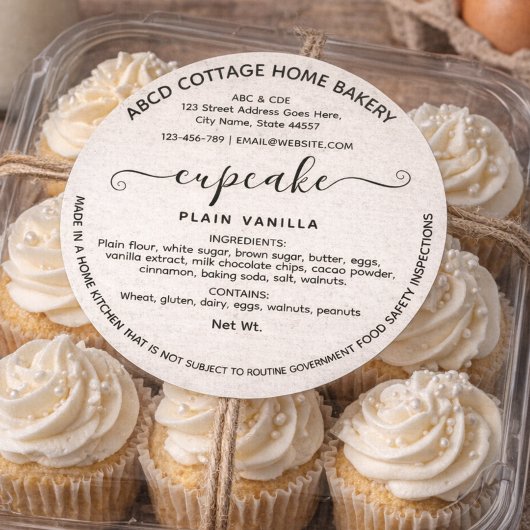 Étiquette de loi de Cottage de Cupcake Moderne