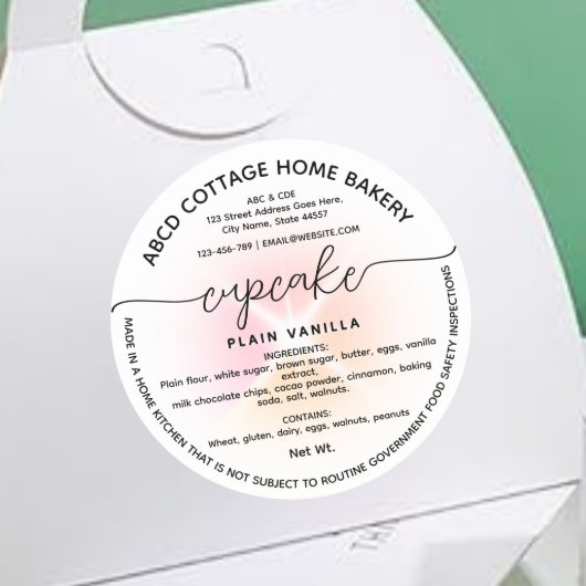 Étiquette de loi Modern Cupcake Cottage