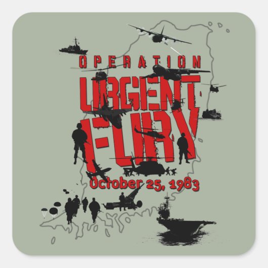 Étiquette de l'opération Urgent Fury (Devant)
