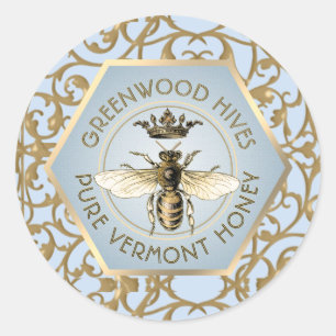 Étiquette de l'ornat Queen Bee Honey